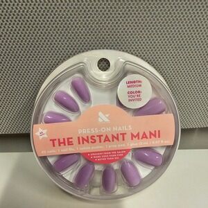 NEW Olive & June Press On Nails Medium Length You're Invited Purple